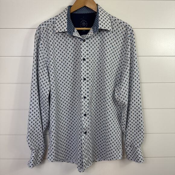 Construct Pattern Slim Fit No Iron Button Front Shirt Multicolor sz L - Picture 1 of 7